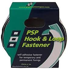 PSP Hook & Loop fastener black 25mm/1m